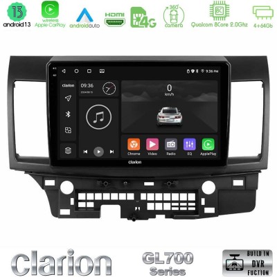 Clarion GL700 Series 8Core Android13 4+64GB Mitsubishi Lancer 2008 – 2015 Navigation Multimedia Tablet 10