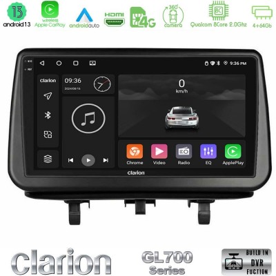 Clarion GL700 Series Opel Meriva B 2010-2017 8Core Android13 4+64GB Navigation Multimedia Tablet 9″ Με Carplay & Android Auto