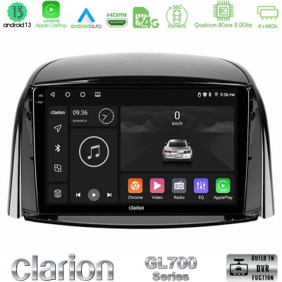 Clarion GL700 Series 8Core Android13 4+64GB Renault Koleos 2007-2015 Navigation Multimedia Tablet 9