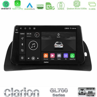 Clarion GL700 Series 8Core Android13 4+64GB Renault Kangoo 2015-2018 Navigation Multimedia Tablet 9