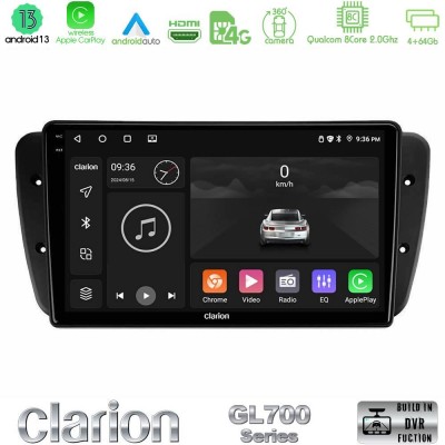 Clarion GL700 Series 8Core Android13 4+64GB Seat Ibiza 2008-2012 Navigation Multimedia Tablet 9