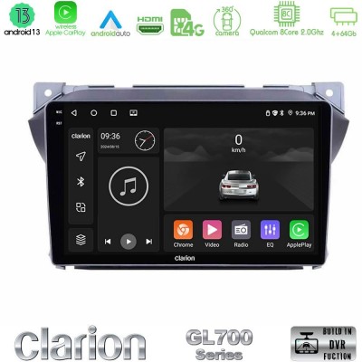 Clarion GL700 Series Suzuki Alto & Nissan Pixo 8Core Android13 4+64GB Navigation Multimedia Tablet 9″ Με Carplay & Android Auto