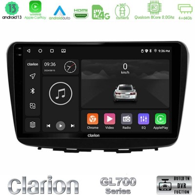 Clarion GL700 Series 8Core Android13 4+64GB Suzuki Baleno 2016-2021 Navigation Multimedia Tablet 9