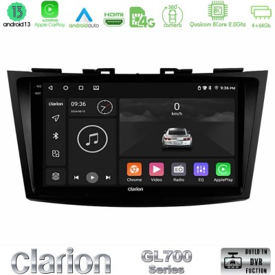 Clarion GL700 Series 8Core Android13 4+64GB Suzuki Swift 2011-2016 Navigation Multimedia Tablet 9