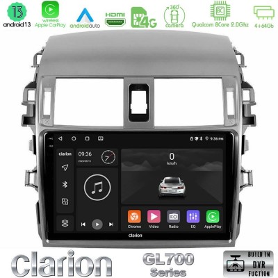 Clarion GL700 Series 8Core Android13 4+64GB Toyota Corolla 2008-2010 Navigation Multimedia Tablet 9