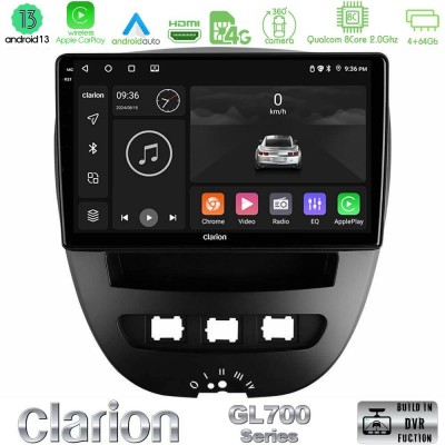 Clarion GL700 Series 8Core Android13 4+64GB Toyota Aygo/Citroen C1/Peugeot 107 Navigation Multimedia Tablet 10