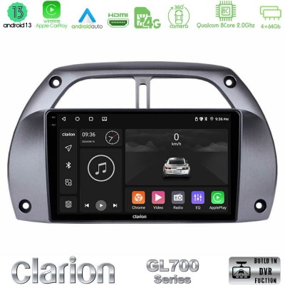 Clarion GL700 Series 8Core Android13 4+64GB Toyota RAV4 2001 - 2006 Navigation Multimedia Tablet 9