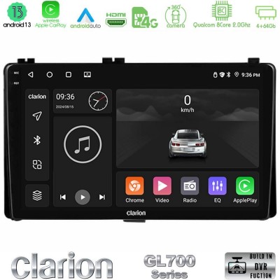 Clarion GL700 Series 8Core Android13 4+64GB Toyota Corolla/Auris 2017-2019  Navigat-ion Multimedia Tablet 9