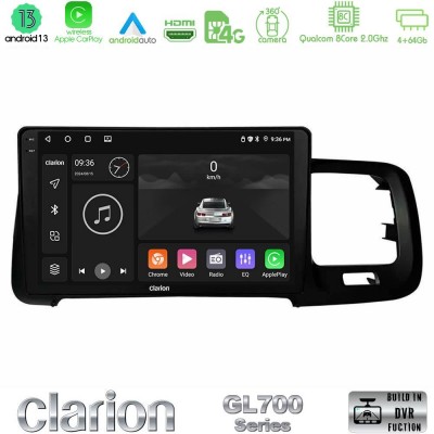 Clarion GL700 Series 8Core Android13 4+64GB Volvo S60 2010-2018 Navigation Multimedia Tablet 9