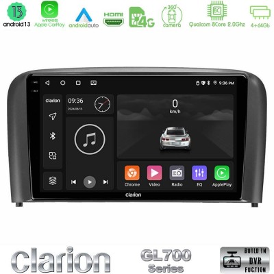 Clarion GL700 Series 8Core Android13 4+64GB Volvo S80 1998-2006 Navigation Multimedia Tablet 9