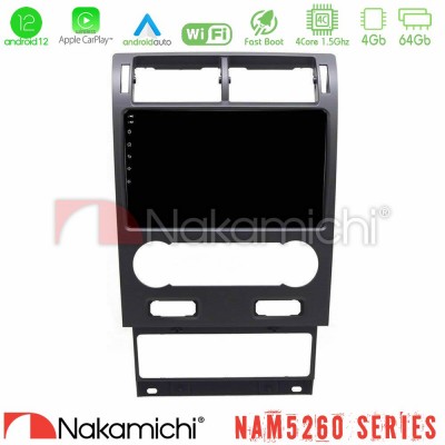 Nakamichi NAM5260 Series 4Core Android12 4+64GB Ford Mondeo 2004-2007 Navigation Multimedia Tablet 9