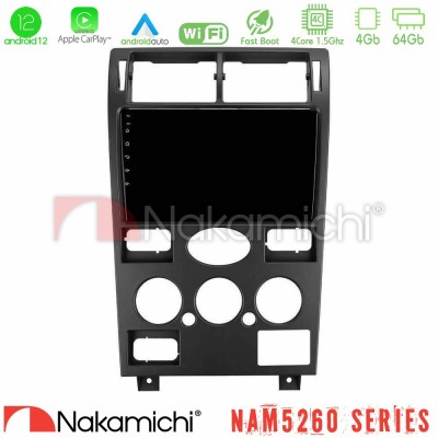 Nakamichi NAM5260 Series 4Core Android12 4+64GB Ford Mondeo 2001-2004 Navigation Multimedia Tablet 9