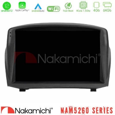 Nakamichi NAM5260 Series 4Core Android12 4+64GB Ford Fiesta 2008-2012 Navigation Multimedia Tablet 9