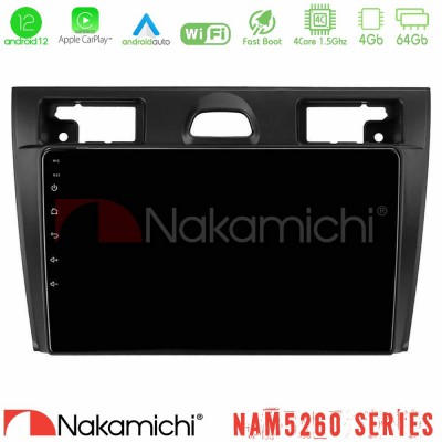 Nakamichi NAM5260 Series 4Core Android12 4+64GB Ford Fiesta/Fusion Navigation Multimedia Tablet 9