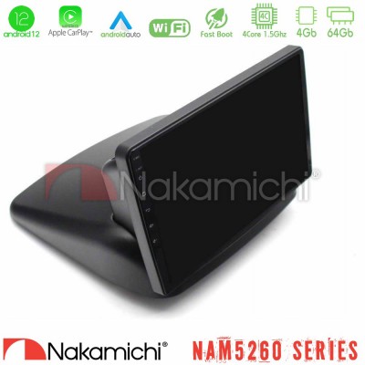 Nakamichi NAM5260 Series 4Core Android12 4+64GB Fiat Doblo 2002-2009 Navigation Multimedia Tablet 9