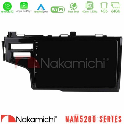 Nakamichi NAM5260 Series 4Core Android12 4+64GB Honda Jazz 2013-2020 Navigation Multimedia Tablet 9