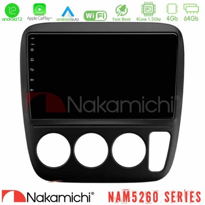 Nakamichi NAM5260 Series 4Core Android12 4+64GB Honda CRV 1997-2001 Navigation Multimedia Tablet 9