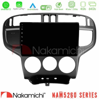 Nakamichi NAM5260 Series 4Core Android12 4+64GB Hyundai Matrix 2001-2010 Navigation Multimedia Tablet 9