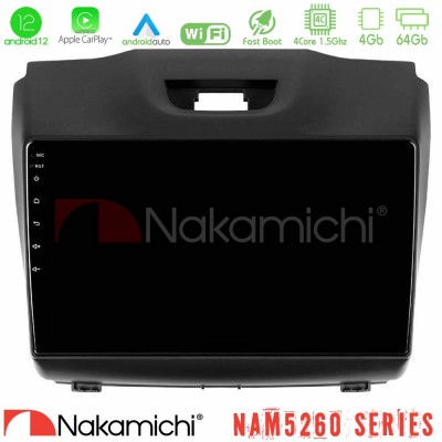 Nakamichi NAM5260 Series 4Core Android12 4+64GB Isuzu D-MAX 2012-2019 Navigation Multimedia Tablet 9