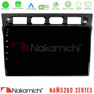 Nakamichi NAM5260 Series Kia Picanto 2004-2007 4Core Android12 4+64GB Navigation Multimedia Tablet 9″ Με Carplay & Android Auto Με Carplay & Android Auto