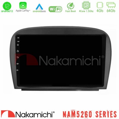 Nakamichi NAM5260 Series 4Core Android12 4+64GB Mercedes SL Class 2005-2011 Navigation Multimedia Tablet 9