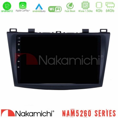 Nakamichi NAM5260 Series 4Core Android12 4+64GB Mazda 3 2009-2014 Navigation Multimedia Tablet 9