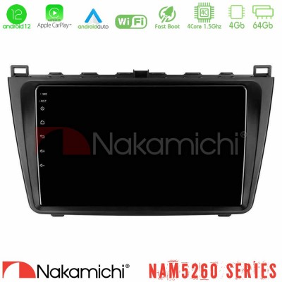 Nakamichi NAM5260 Series 4Core Android12 4+64GB Mazda 6 2008-2012 Navigation Multimedia Tablet 9