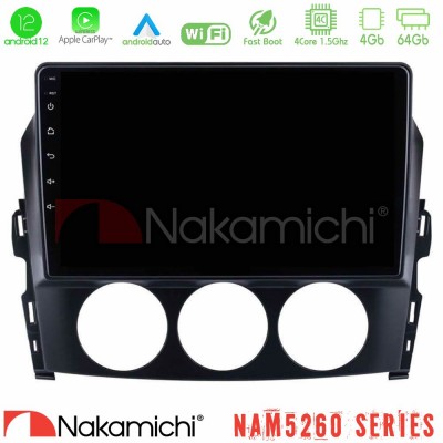 Nakamichi NAM5260 Series 4Core Android12 4+64GB Mazda MX-5 2006-2008 Navigation Multimedia Tablet 9