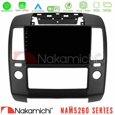 Nakamichi NAM5260 Series 4Core Android12 4+64GB Nissan Navara Navigation Multimedia Tablet 9