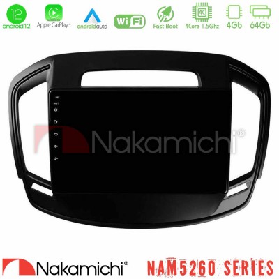 Nakamichi NAM5260 Series 4Core Android12 4+64GB Opel Insignia 2014-2017 Navigation Multimedia Tablet 9