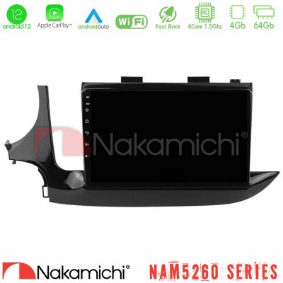 Nakamichi NAM5260 Series 4Core Android12 4+64GB Opel Mokka 2016-2020 Navigation Multimedia Tablet 9