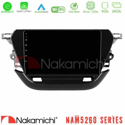 Nakamichi NAM5260 Series 4Core Android12 4+64GB Opel Corsa F 2019-2023 Navigation Multimedia Tablet 9