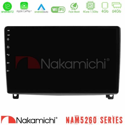 Nakamichi NAM5260 Series 4Core Android12 4+64GB Peugeot 407 Navigation Multimedia Tablet 9