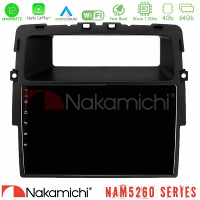 Nakamichi NAM5260 Series 4Core Android12 4+64GB Renault/Nissan/Opel Navigation Multimedia Tablet 10