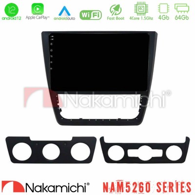 Nakamichi NAM5260 Series 4Core Android12 4+64GB Skoda Yeti 2009-> Navigation Multimedia Tablet 10