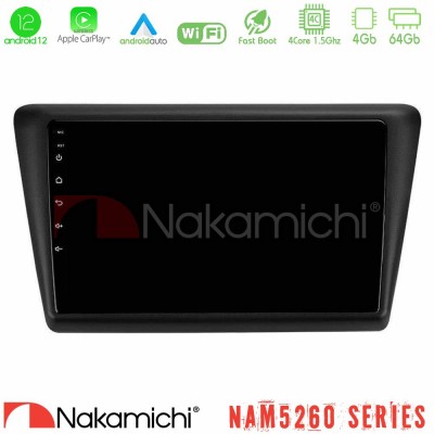 Nakamichi NAM5260 Series 4Core Android12 4+64GB Skoda Rapid 2013-2017 Navigation Multimedia Tablet 9