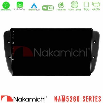 Nakamichi NAM5260 Series 4Core Android12 4+64GB Seat Ibiza 2008-2012 Navigation Multimedia Tablet 9