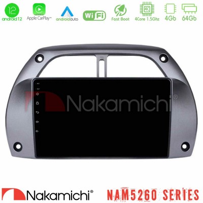 Nakamichi NAM5260 Series 4Core Android12 4+64GB Toyota RAV4 2001 - 2006 Navigation Multimedia Tablet 9