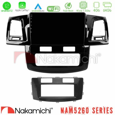 Nakamichi NAM5260 Series 4Core Android12 4+64GB Toyota Hilux 2007-2011 Navigation Multimedia Tablet 9