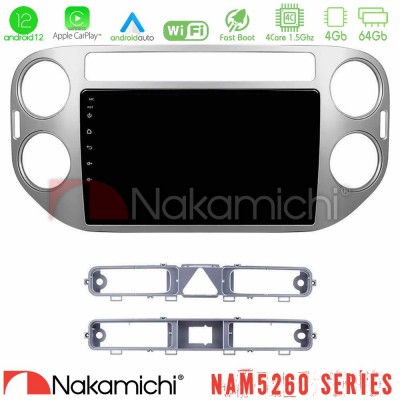 Nakamichi NAM5260 Series 4Core Android12 4+64GB VW Tiguan Navigation Multimedia Tablet 9