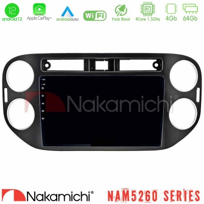 Nakamichi NAM5260 Series 4Core Android12 4+64GB VW Tiguan Navigation Multimedia Tablet 9