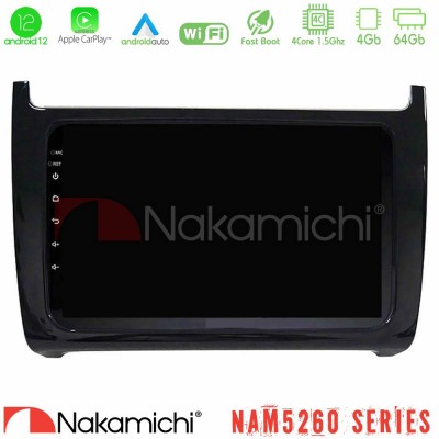 Nakamichi NAM5260 Series 4Core Android12 4+64GB Vw Polo Navigation Multimedia Tablet 9