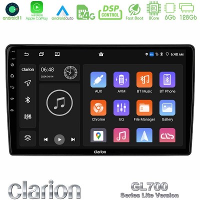 Clarion GL700 Lite Series 8Core Android11 6+128GB Ford Transit/Tourneo Custom 2019-2024 Navigation Multimedia Tablet 9