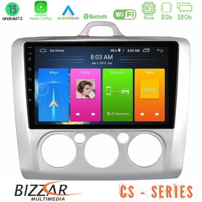 Bizzar CS Series 4Core Android13 2+32GB Ford Focus Manual AC Navigation Multimedia Tablet 9