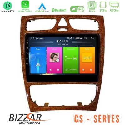 Bizzar CS Series 4Core Android13 2+32GB Mercedes C Class (W203) Navigation Multimedia Tablet 9