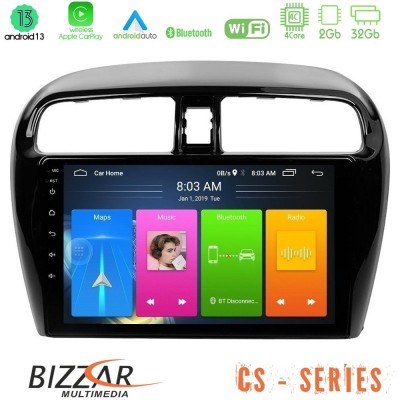 Bizzar CS Series 4Core Android13 2+32GB Mitsubishi Space Star 2013-2016 Navigation Multimedia Tablet 9