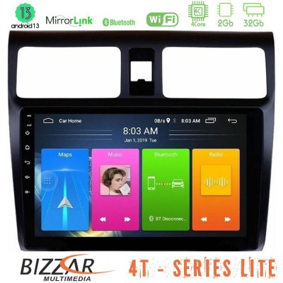 Bizzar 4T Series Suzuki Swift 2005-2010 4Core Android13 2+32GB Navigation Multimedia Tablet 10