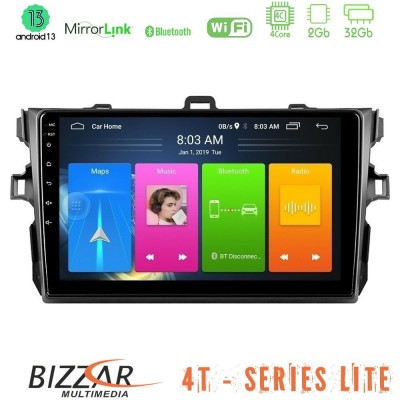 Bizzar 4T Series Toyota Corolla 2007-2012 4Core Android13 2+32GB Navigation Multimedia Tablet 9