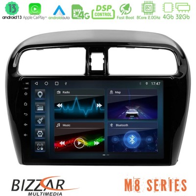 Bizzar M8 Series Mitsubishi Space Star 2013-2016 8core Android13 4+32GB Navigation Multimedia Tablet 9