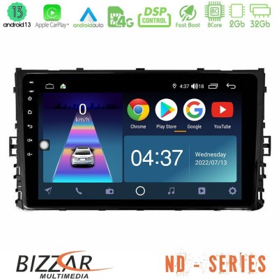 Bizzar ND Series 8Core Android13 2+32GB VW MQB 2017-> Navigation Multimedia Tablet 9